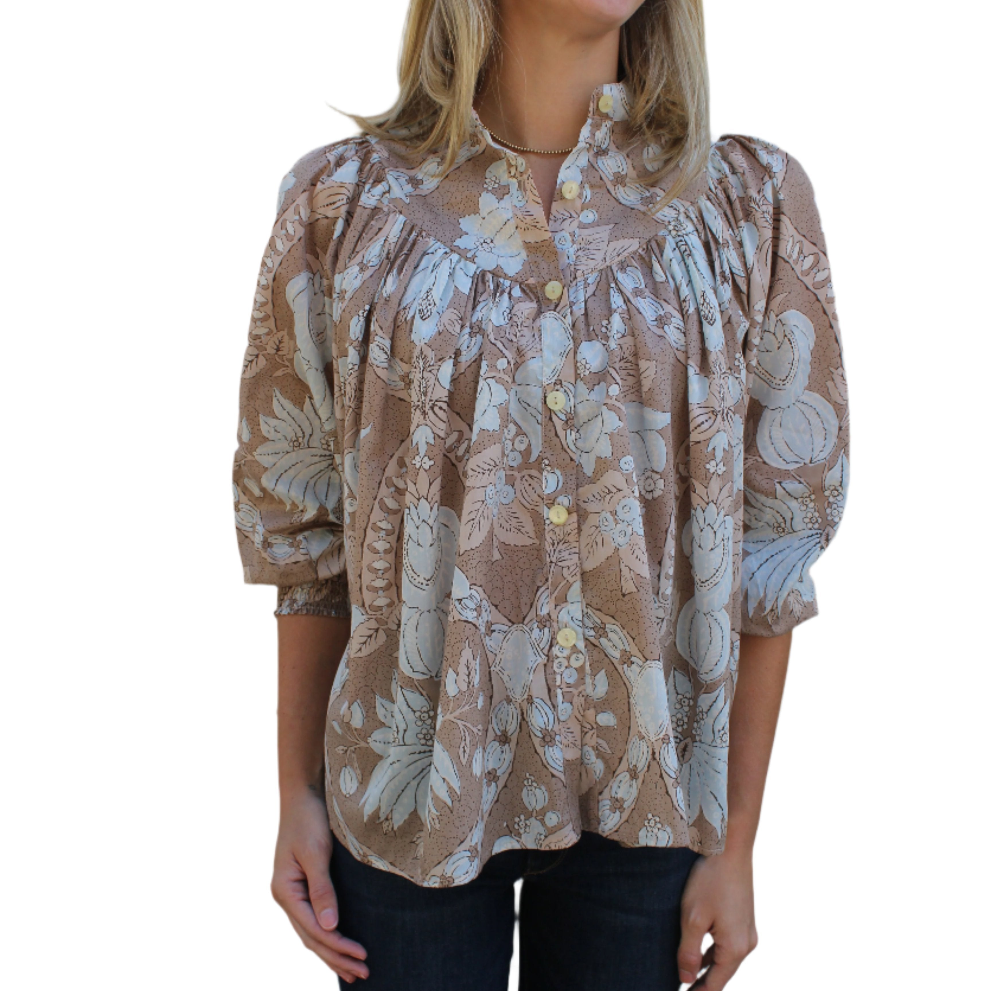 Claramonte Printed Smocked Blouse - 2 Colors