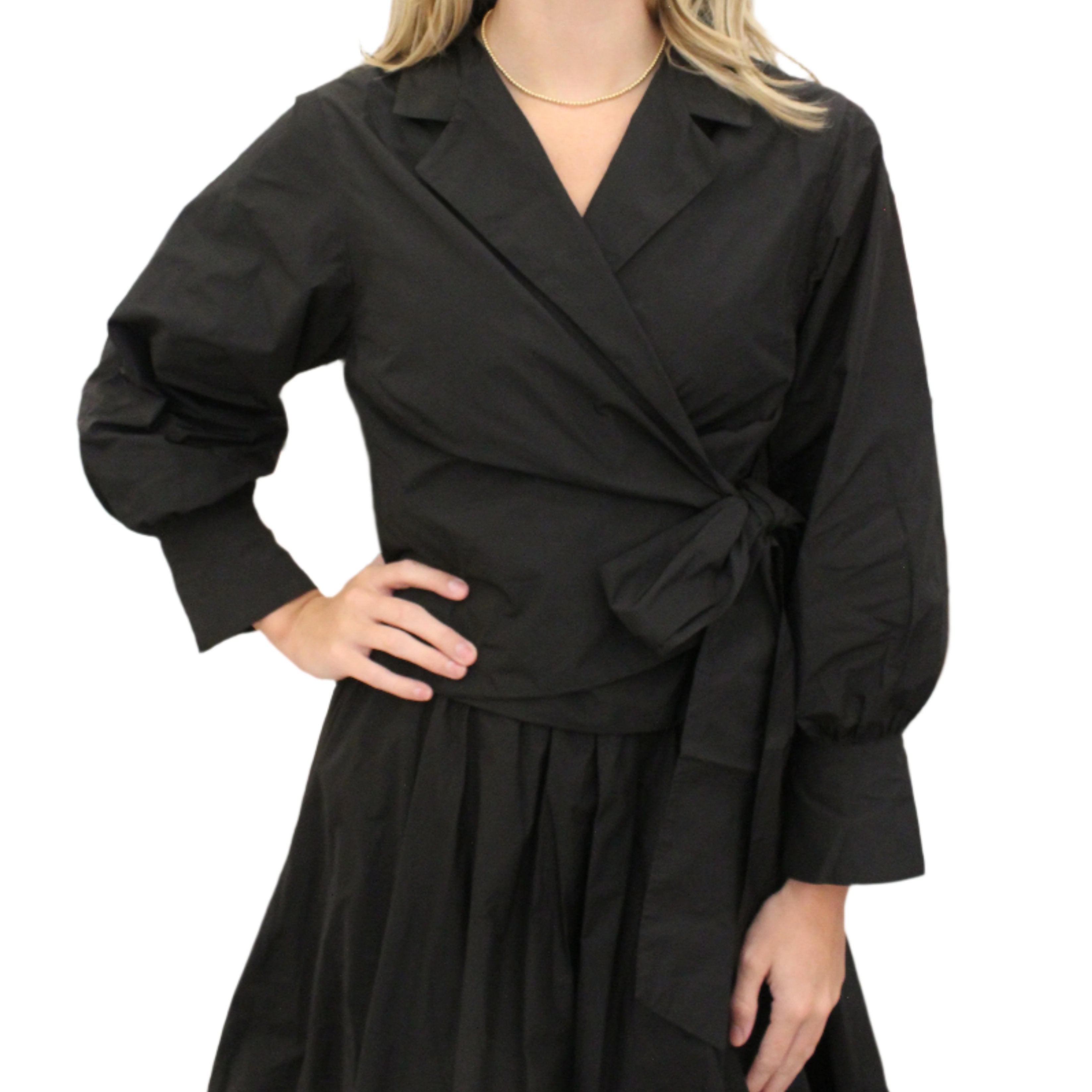 Les Filles D’ Ailleurs  Taffeta Wrap Blouse - 2 Colors