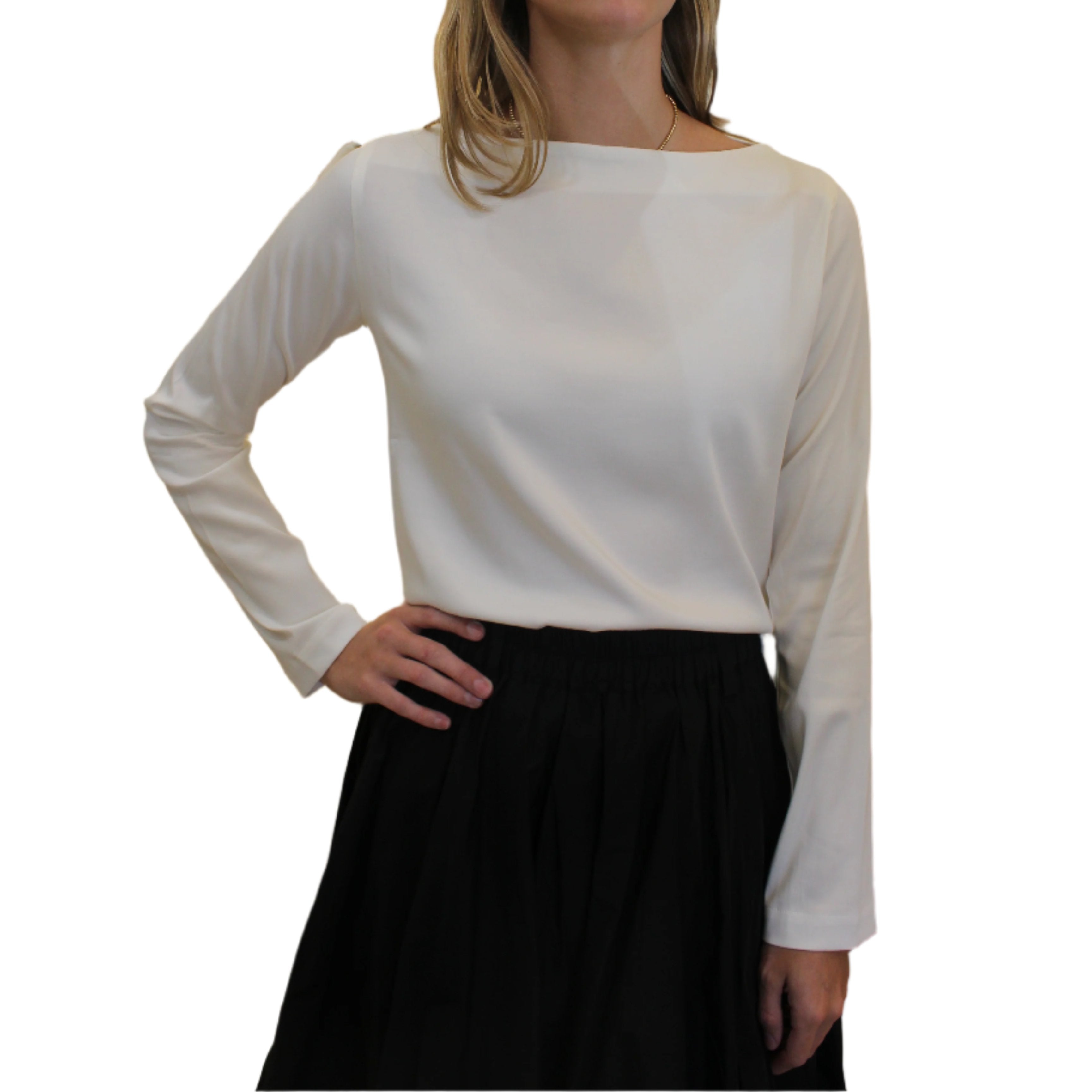 Les Filles D’ Ailleurs White Top with Ruffle