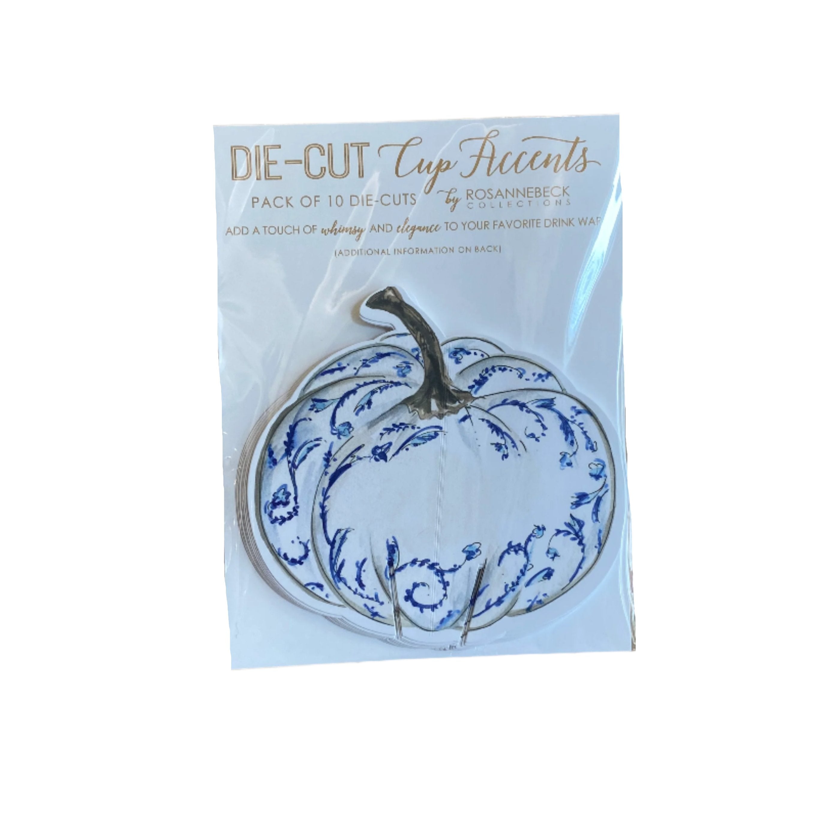 Cup Accent - Handpainted Blue Chinoiserie Pumpkin