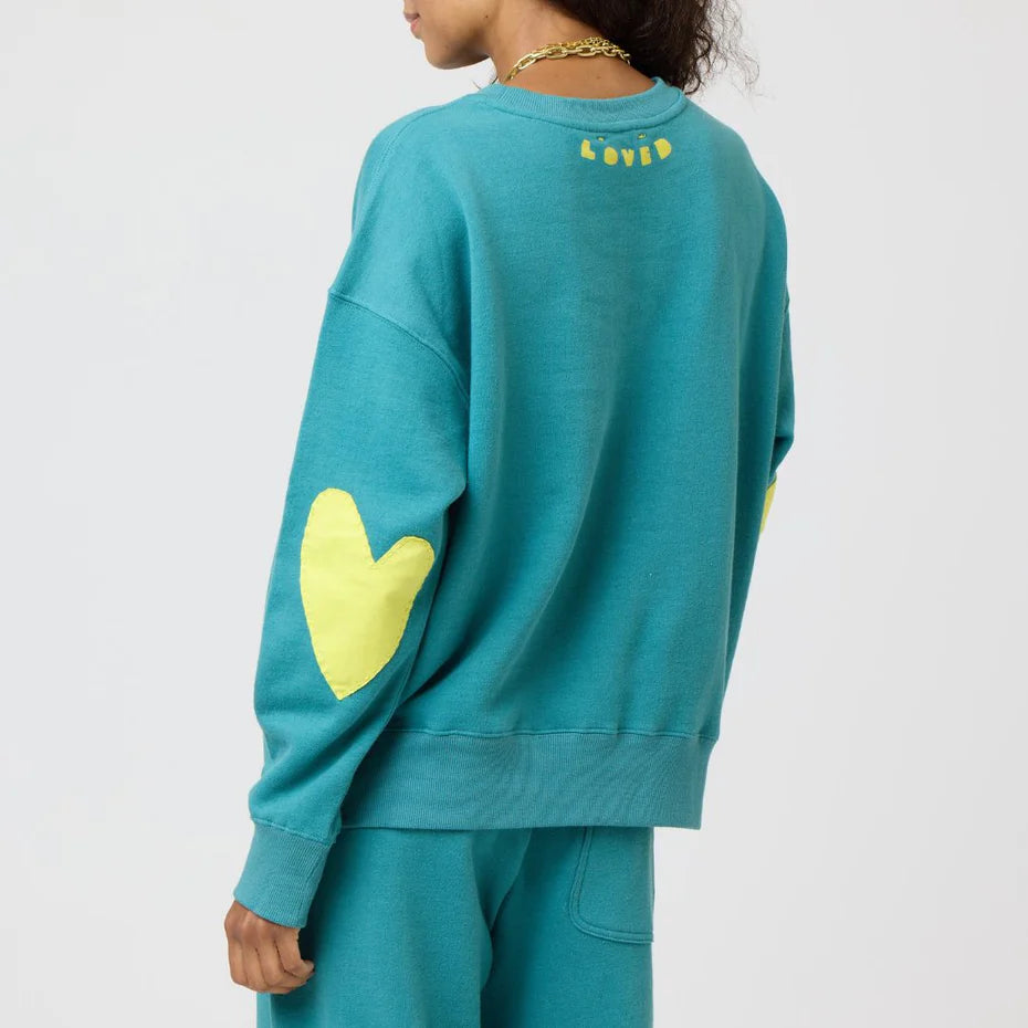 Boyfriend Sweatshirt Imperfect Heart - Ocean