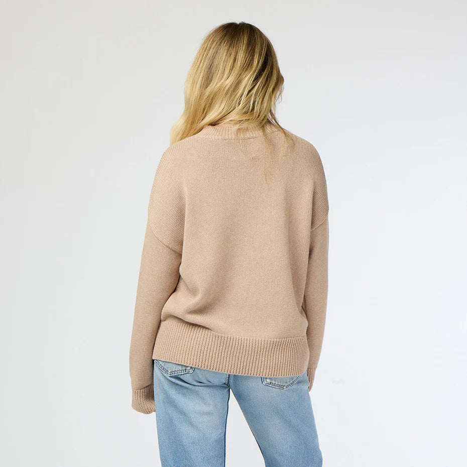 Kerri Rosenthal Benton Sweater Imperfect Heart - Taupe & Citron