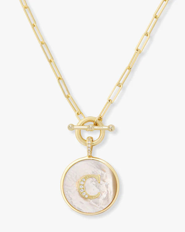 Love Letters Medallion Necklace - Multiple Letters