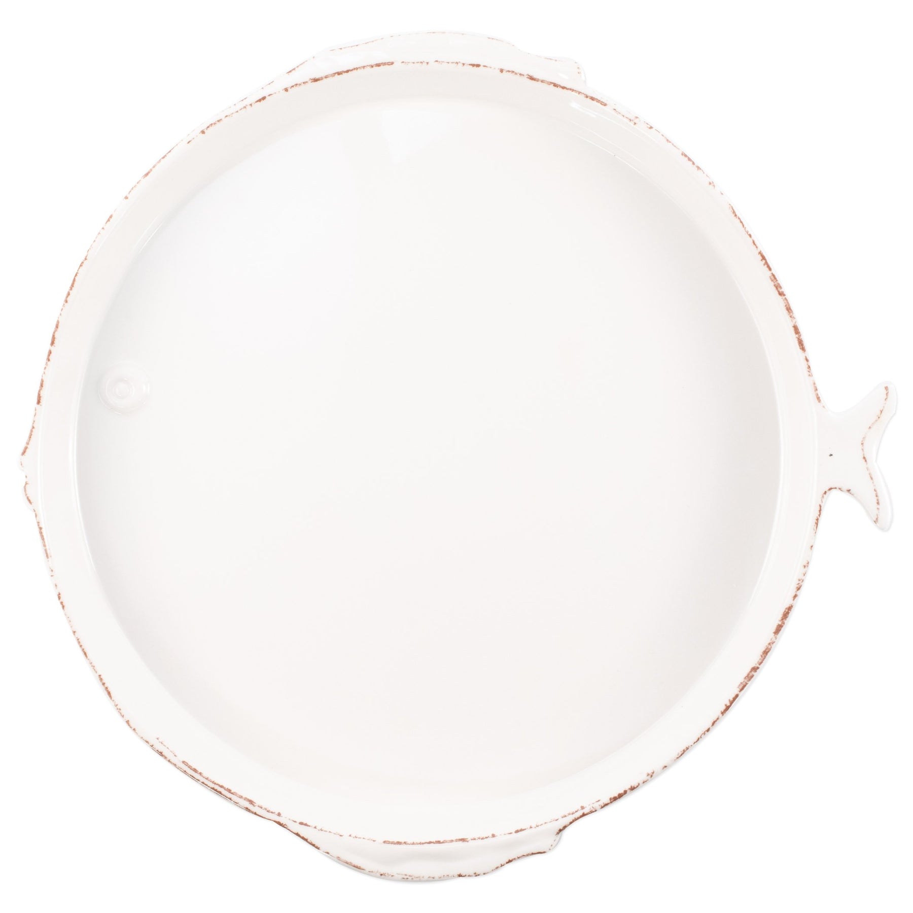 Vietri Melamine Lastra Fish White Round Platter