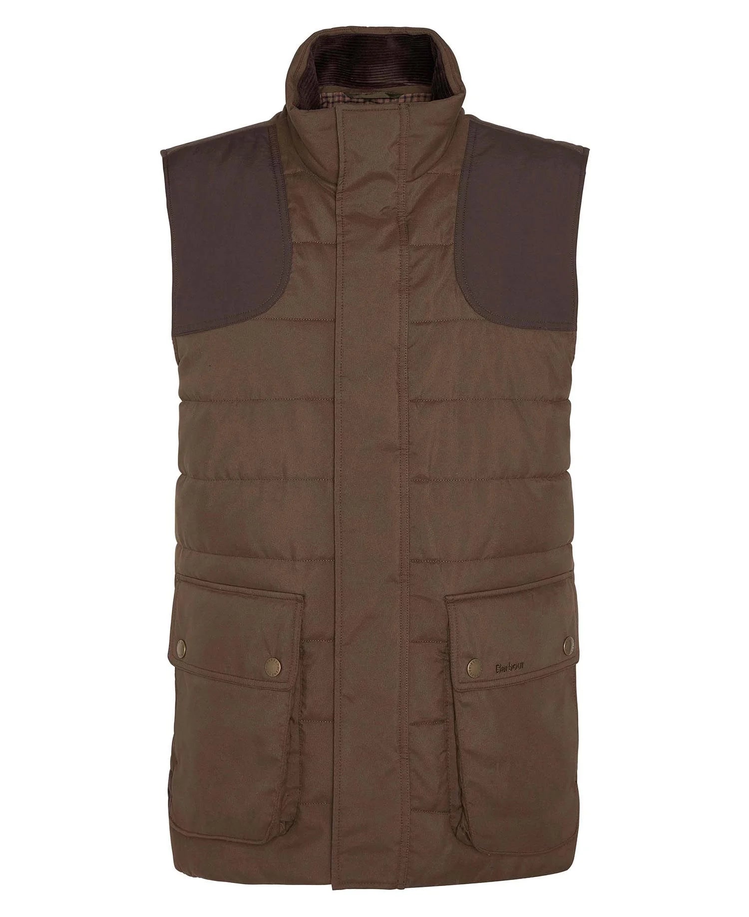 Barbour Bradford Tattersall Puffer Gilet - Dark Sand