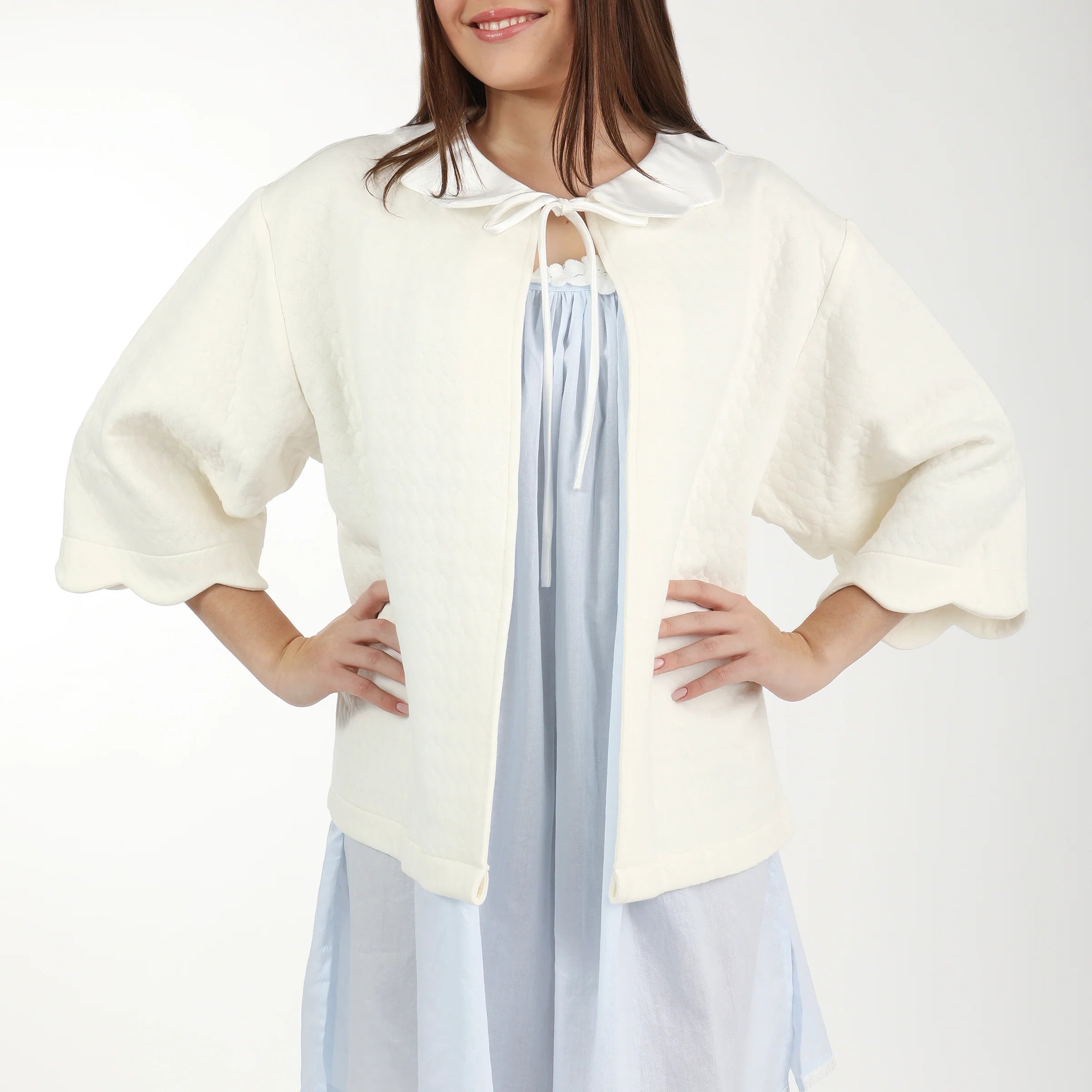 Lenora Vivian Bedjacket - White