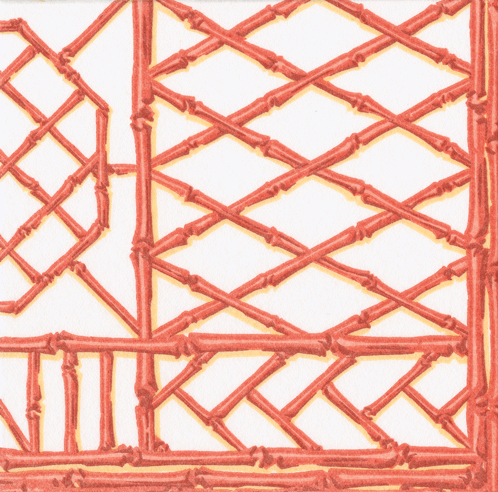 Napkin Airlaid Napkins Bamboo Screen - Coral - (two sizes)