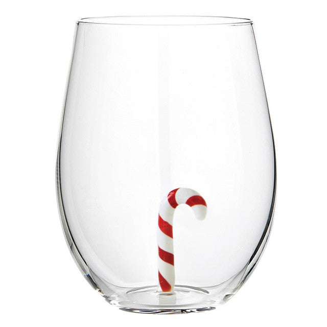 Figurine Wine Glass - Candy Cane