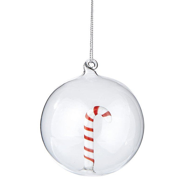 Glass Ornament - Candycane