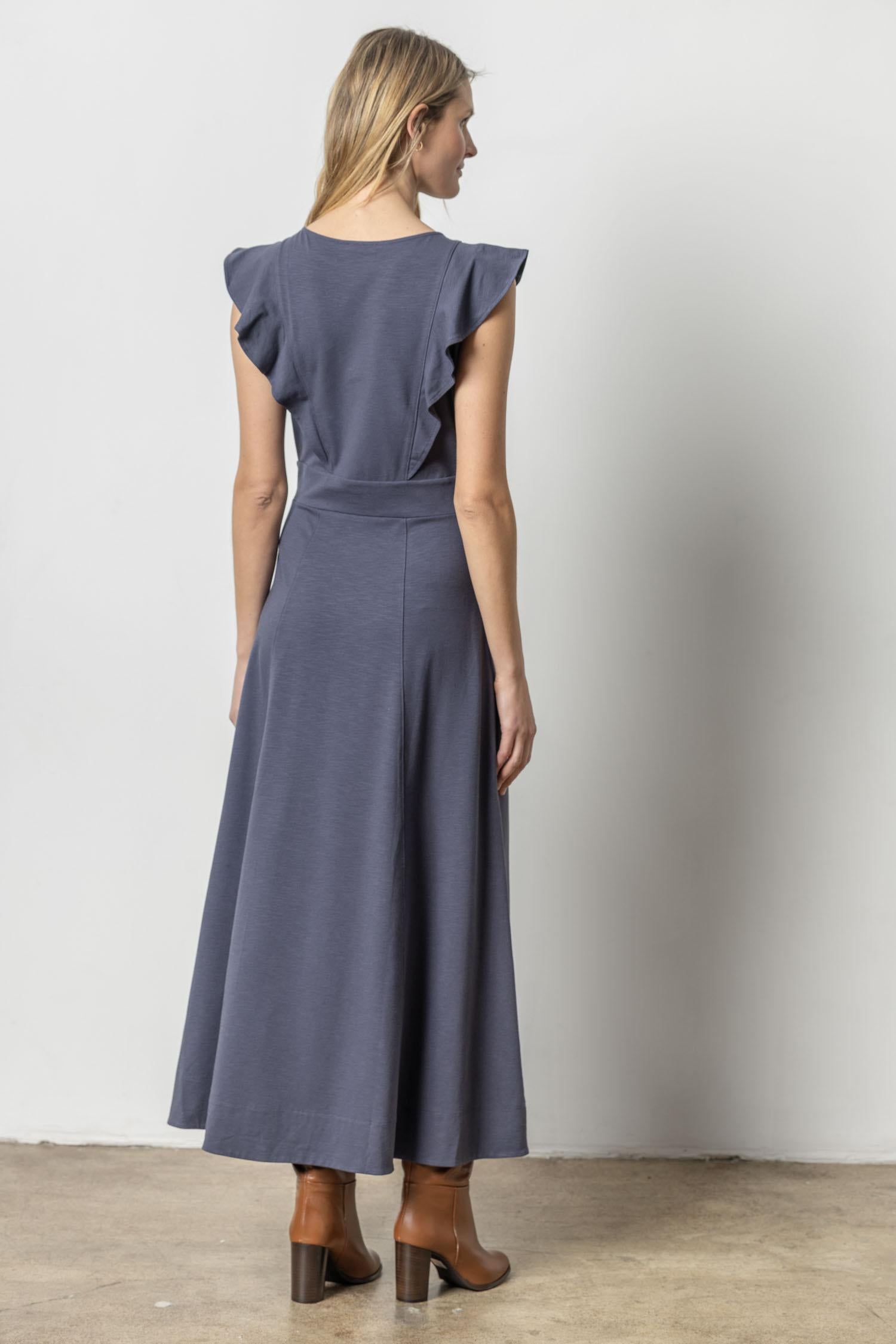 Lilla P Flounce Trim Maxi Dress