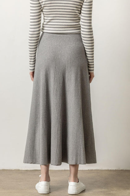 Lilla P Flared Sweater Skirt - Heather Grey