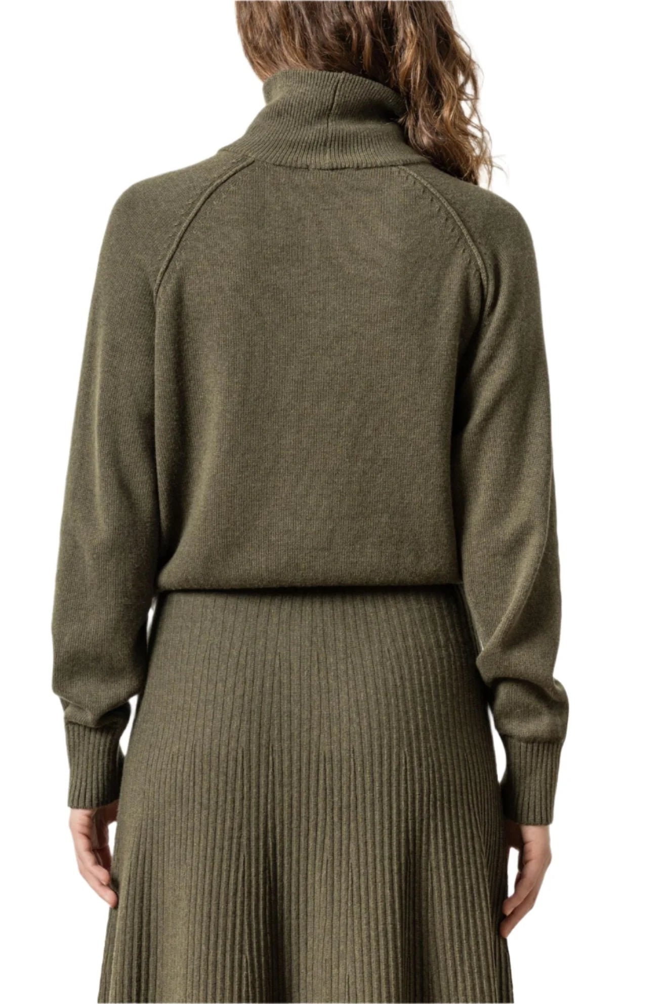 Lilla P Raglan Turtleneck Sweater - Loden