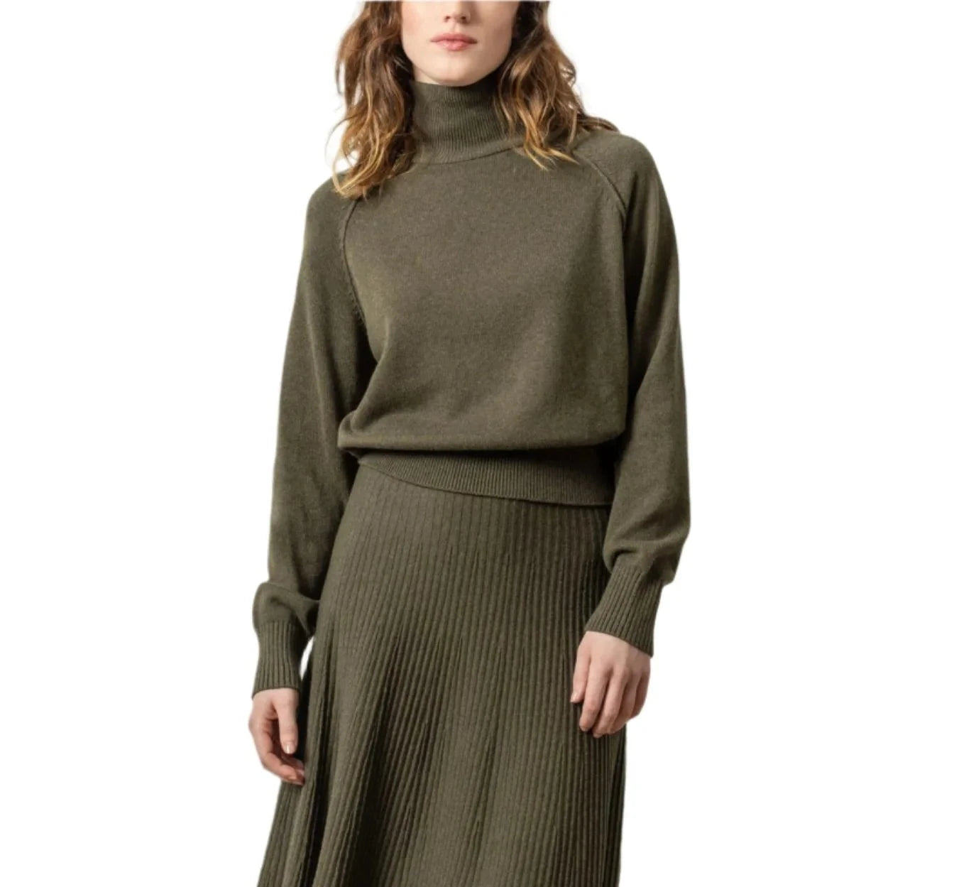 Lilla P Raglan Turtleneck Sweater - Loden