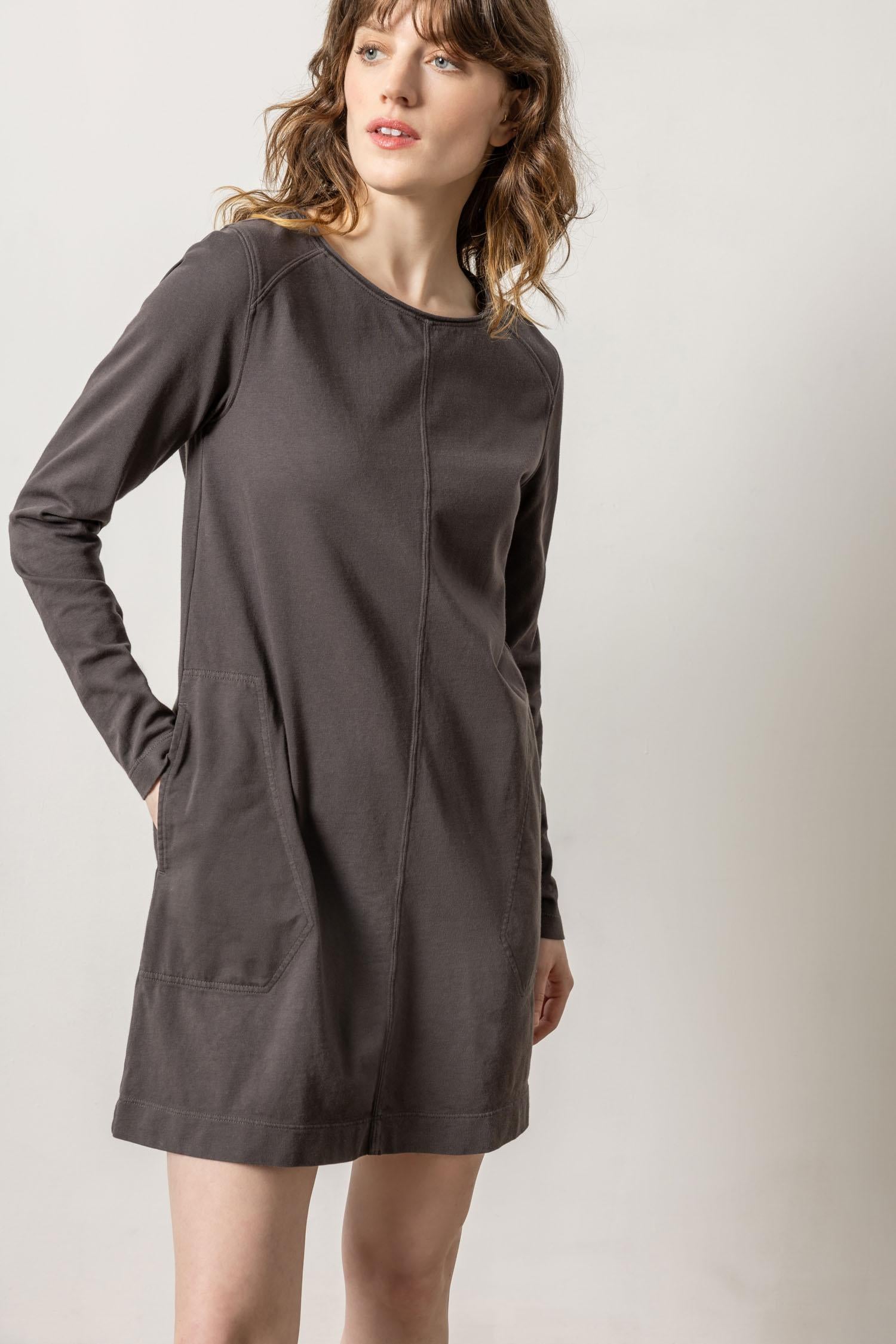 Lilla P Front Seam Crewneck Dress - Iron