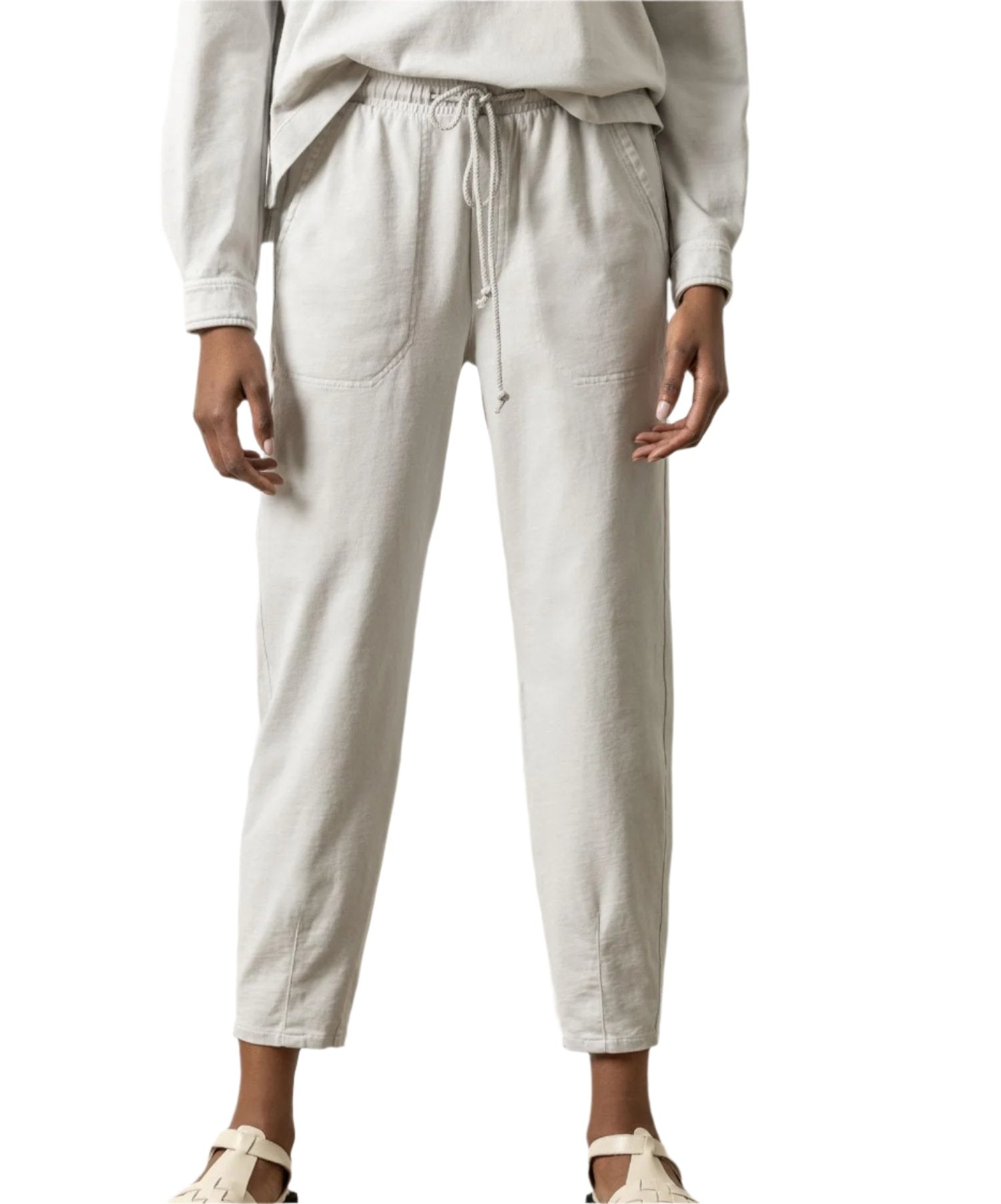 Lilla P Tie Waist Utility Pant - Fossil