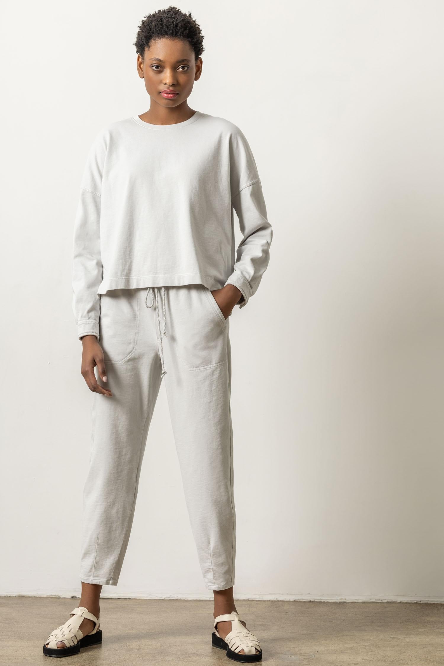 Lilla P Tie Waist Utility Pant - Fossil