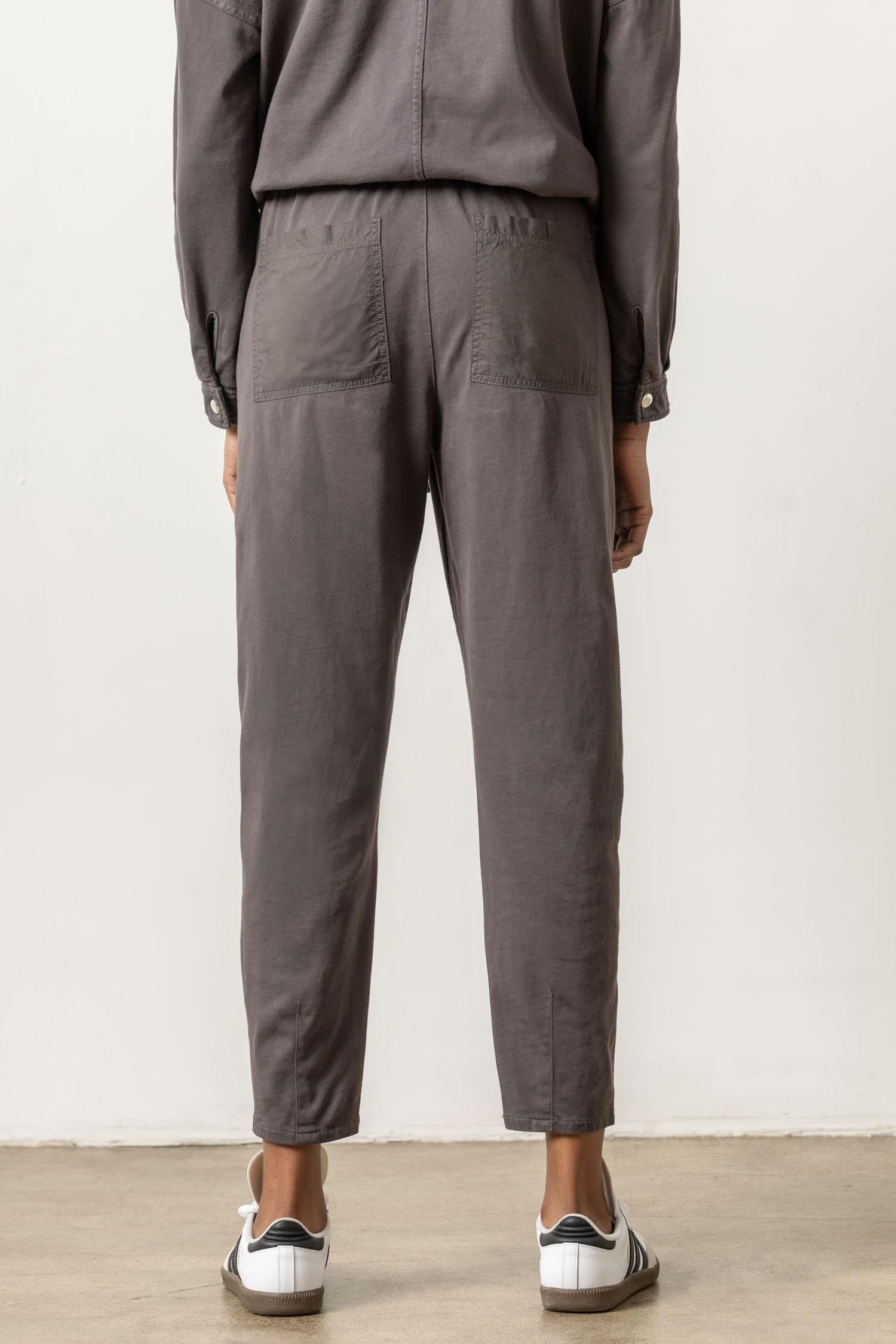 Lilla P Tie Waist Utility Pant - Iron