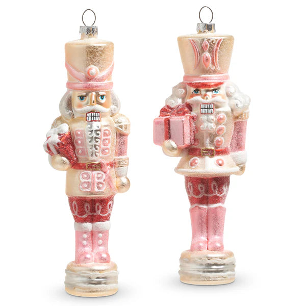 Glittered Nutcracker Ornament 8" - (two variants)