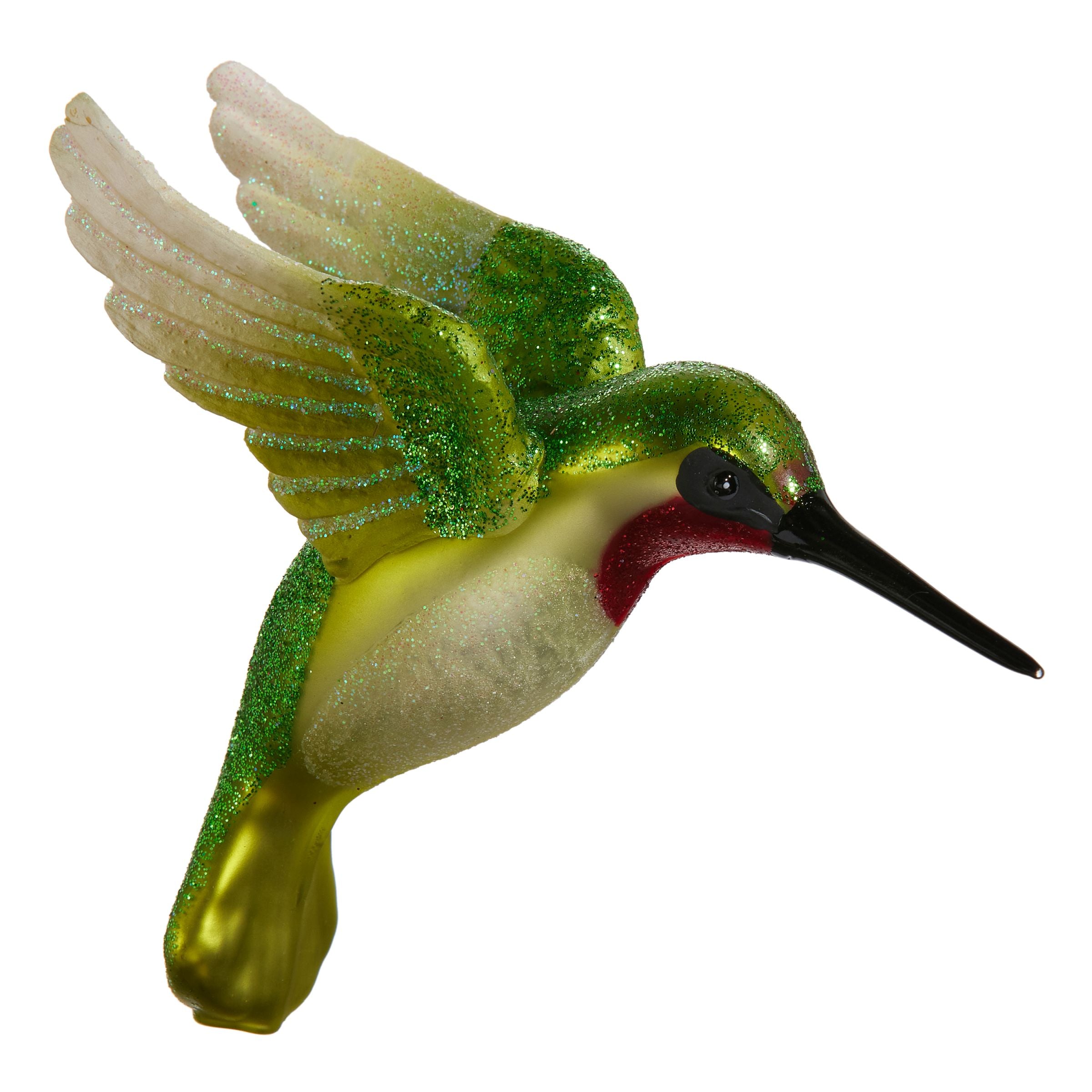 4" Glittered Hummingbird Ornament