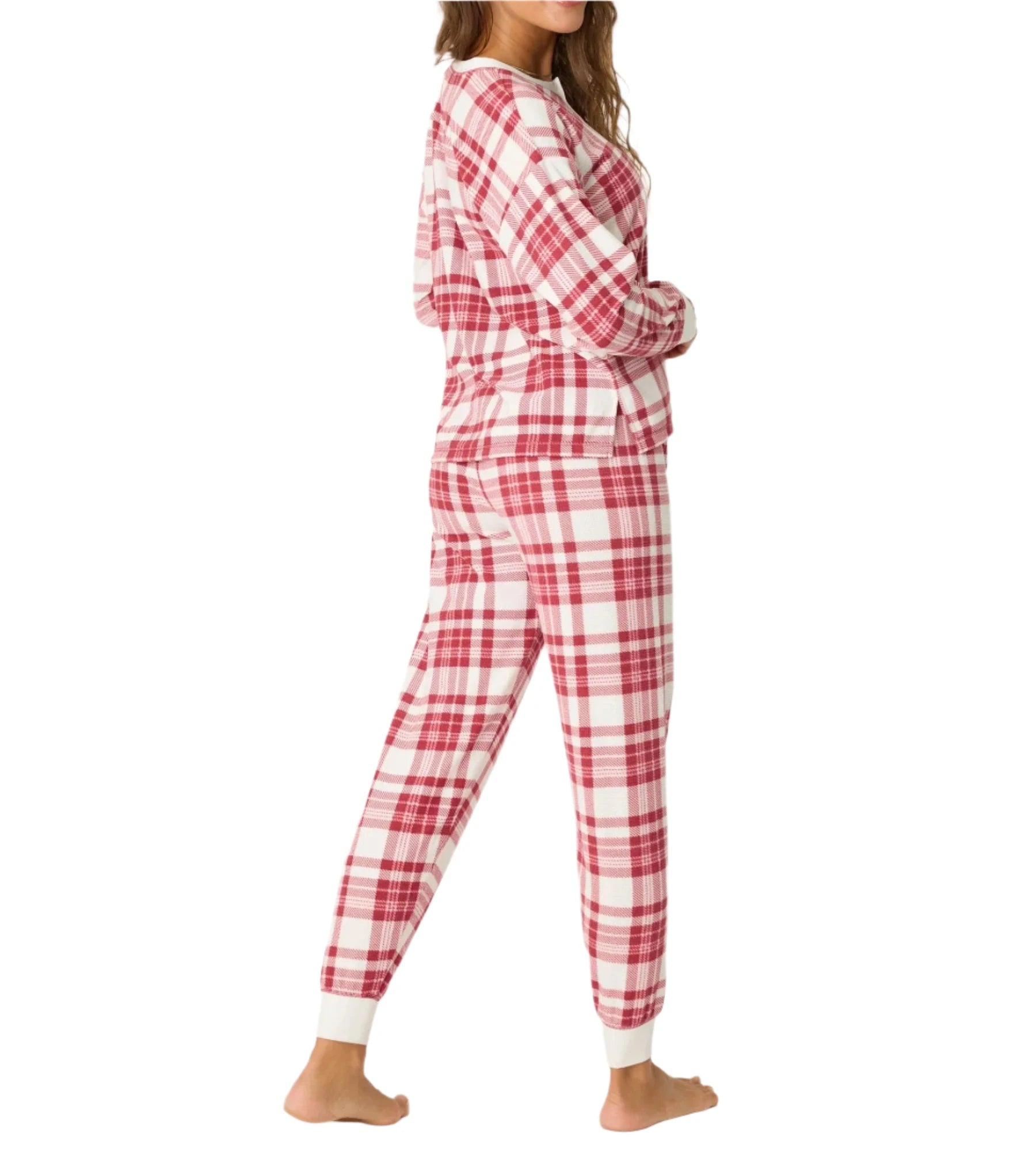 P.J. Salvage Red Plaid Jammie Top