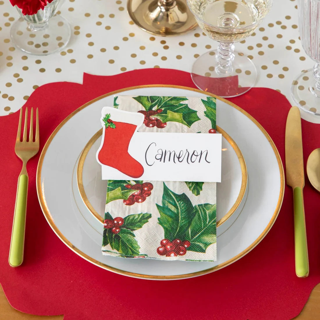 Red French Frame Paper Placemat