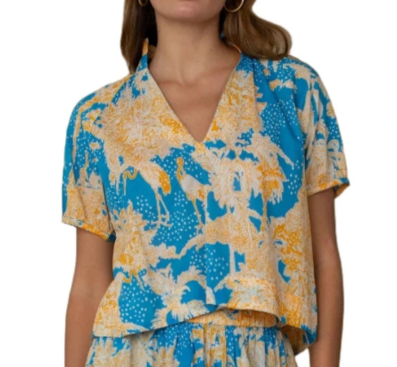 Elizabeth James Elizabeth Top - Tropical Toile