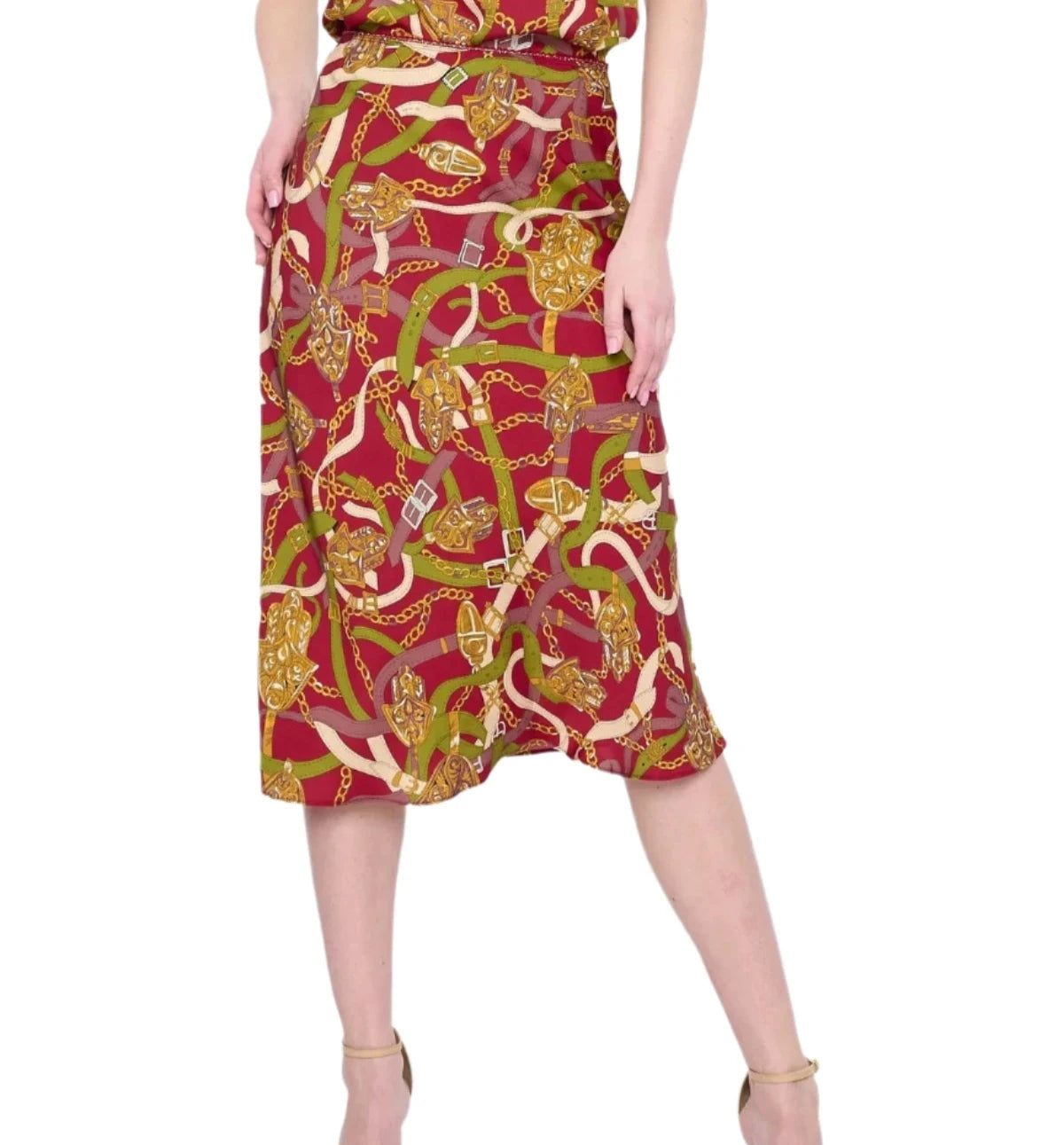 Estella Silk Skirt - Maroon