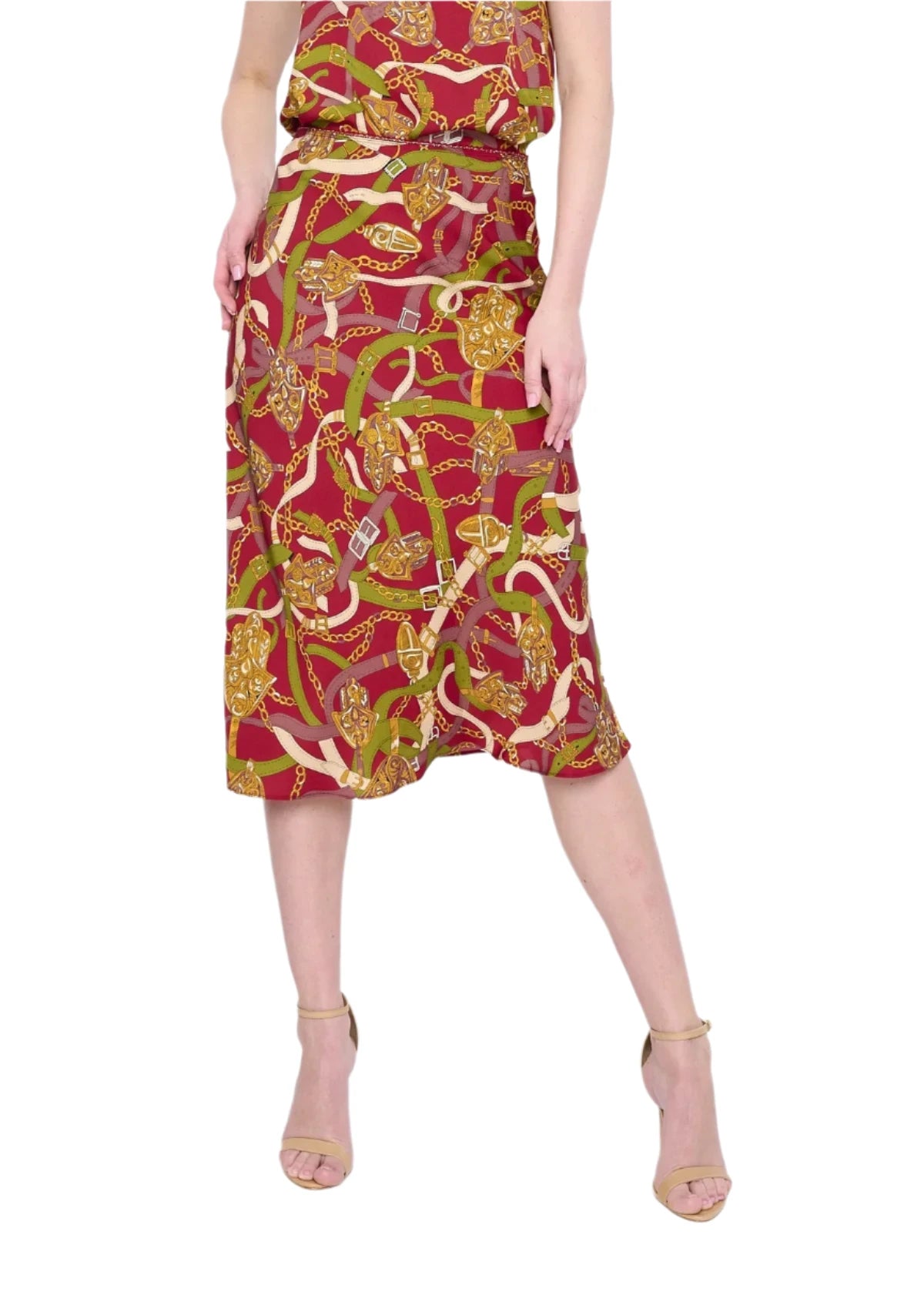 Estella Silk Skirt - Maroon