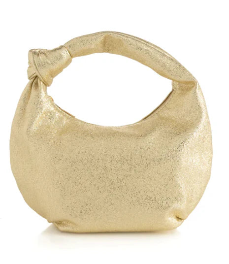 Chrissy Knotted Metallic Top Bag - (gold  or silver)