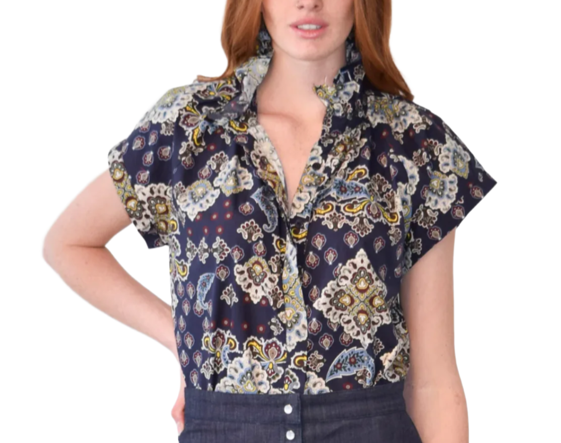 Never A Wallflower - Vicki Button Down Top - Paisley