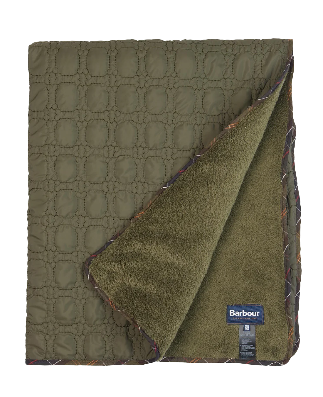 Barbour Dog Bone Quilted Blanket - Dark Olive