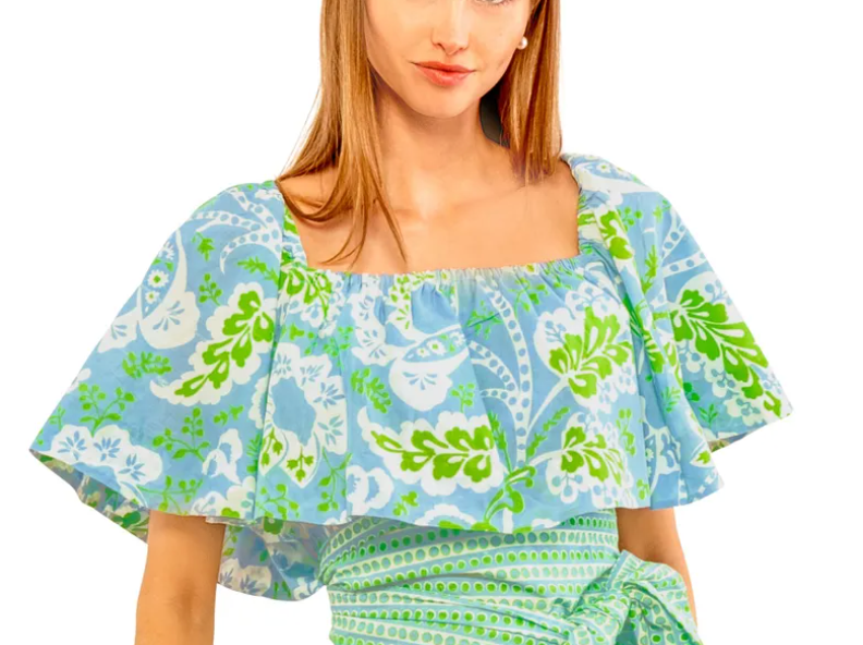 Gretchen Scott Ruffle Dreaming Top - Periwinkle