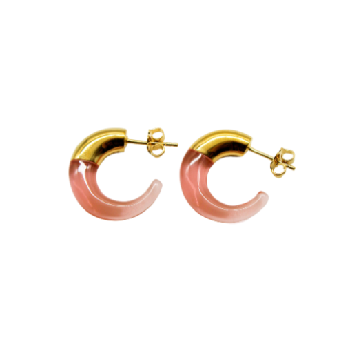 Gold Polished Acrylic Earrings - (four colors)