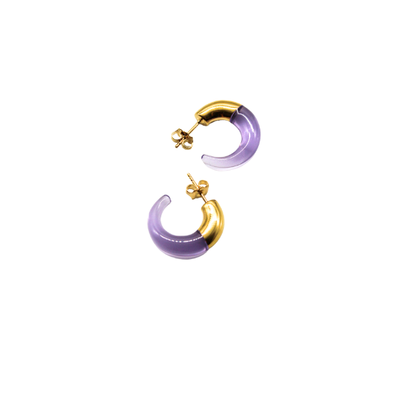 Gold Polished Acrylic Earrings - (four colors)