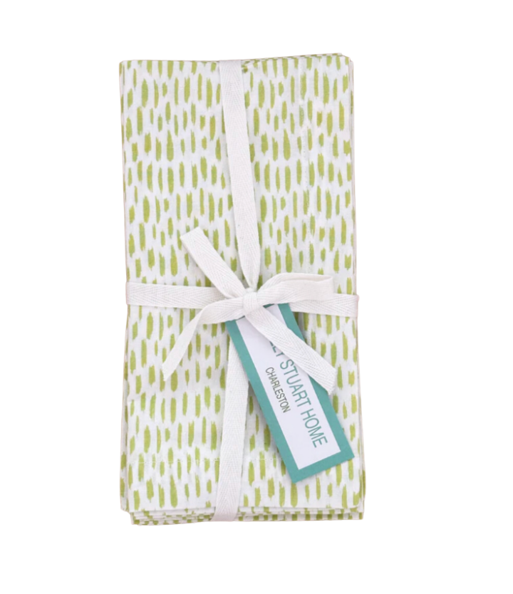 Holly Stuart Cotton Poplin Dash Napkin Sea - Set of 4