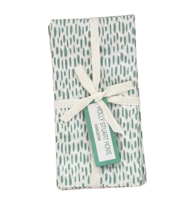 Holly Stuart Cotton Poplin Dash Napkin Sea - Set of 4