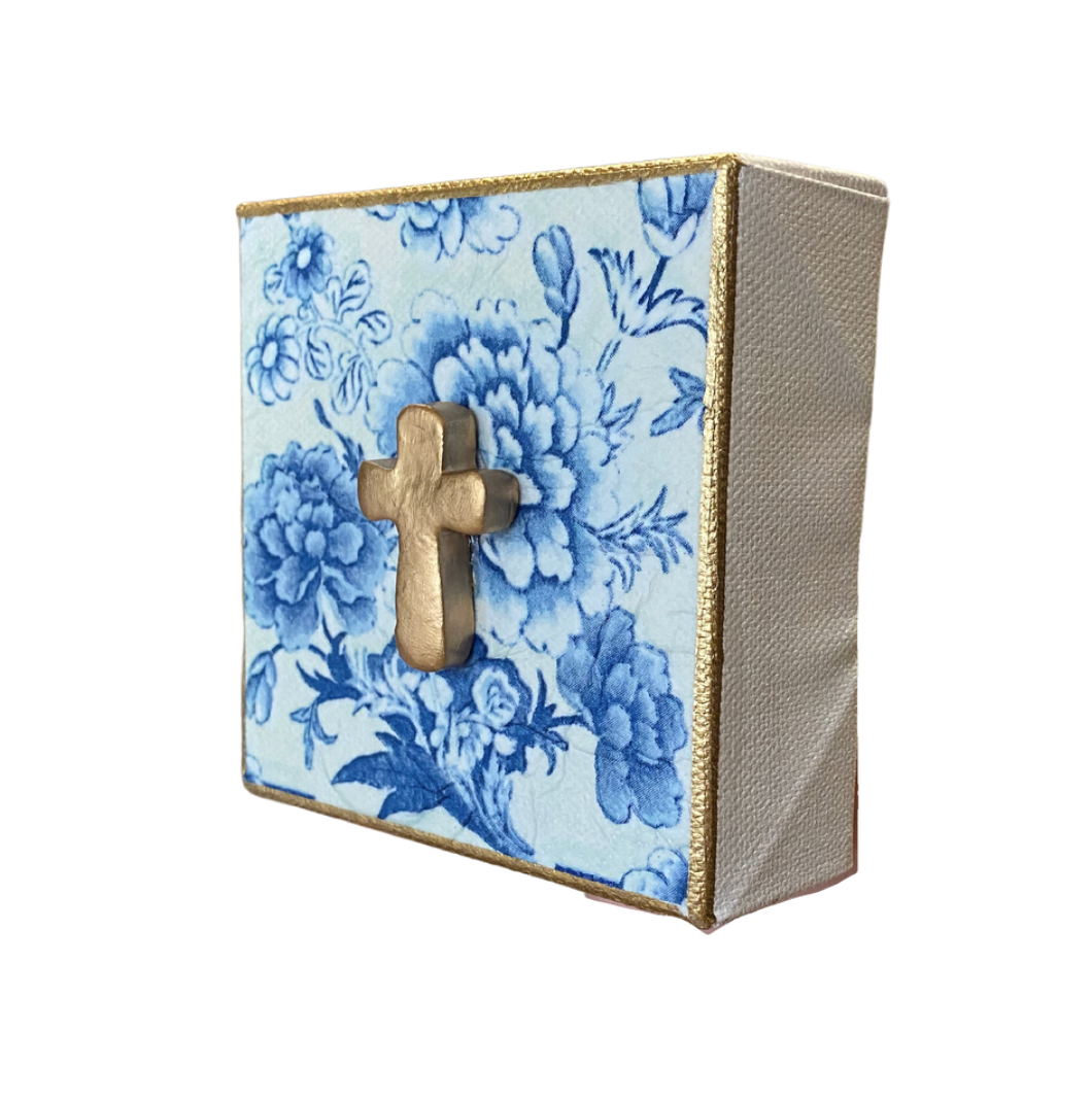 Chinoiserie Gold Gilded Cross Canvas Art