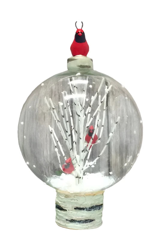 Hand Blown Glass Red Cardinal Ornament