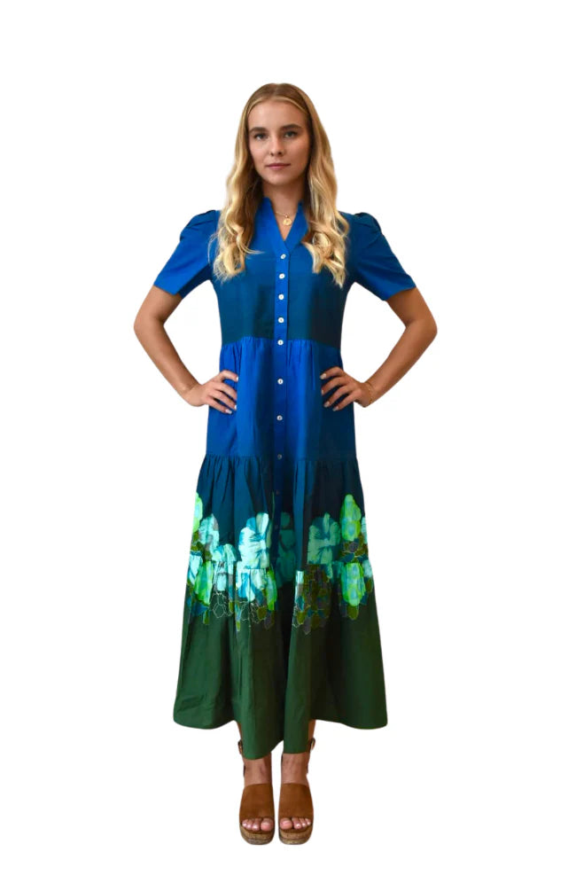 WKND Cindy Dress - Blue/Green Floral