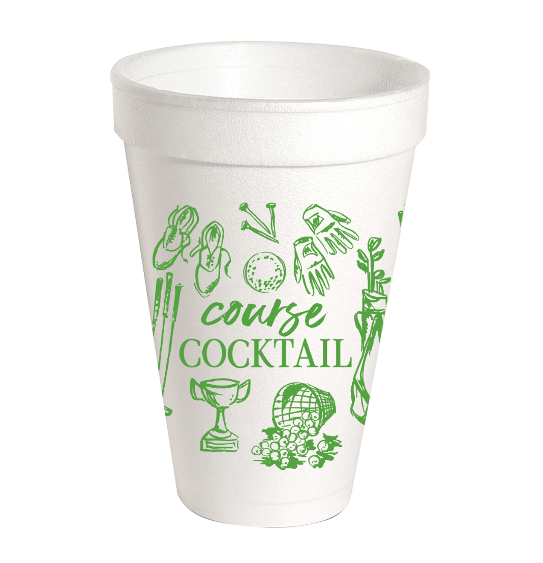 Golf Toile Course - Green Styrofoam Cup