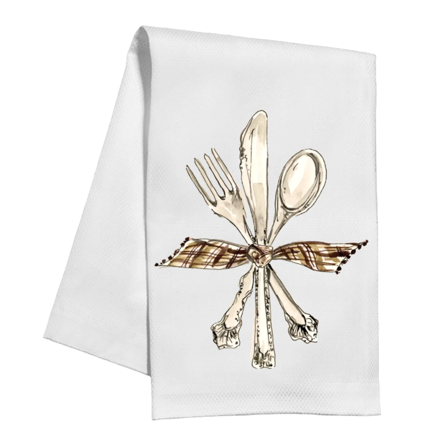 Kitchen Towel - Silver Tied with a Bow