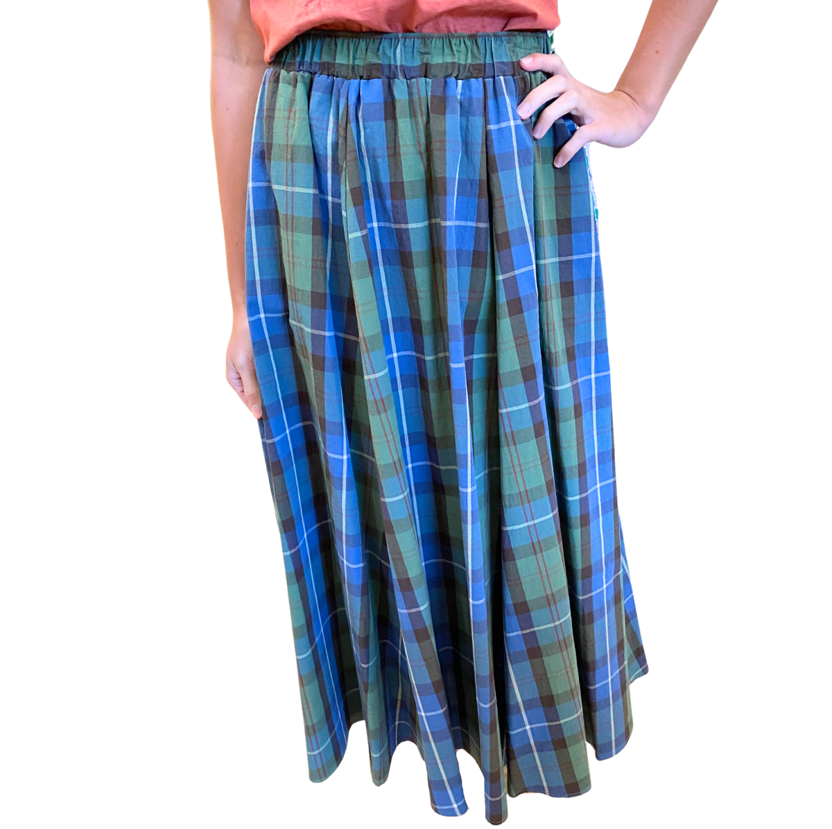 The Little Project Lola Skirt - Sea Green Plaid