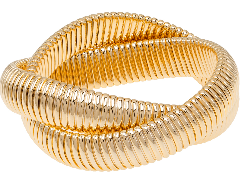 Janis Savitt Twist Cobra Bangle - Gold or Rhodium