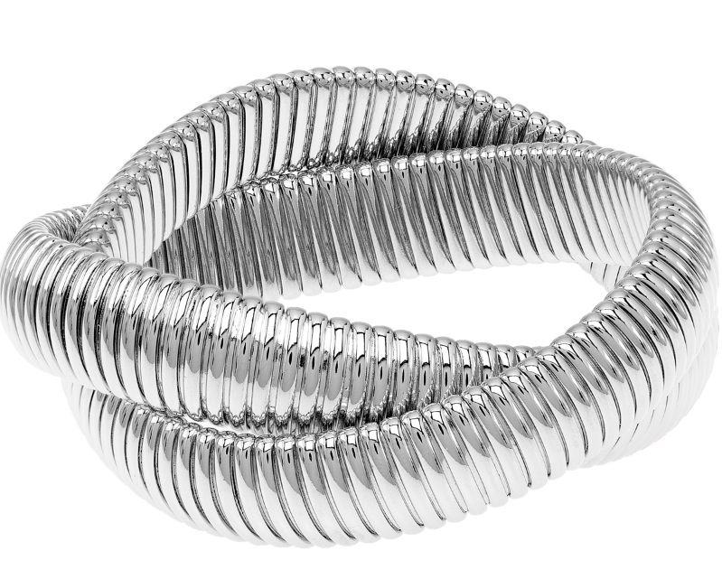 Janis Savitt Twist Cobra Bangle - Gold or Rhodium