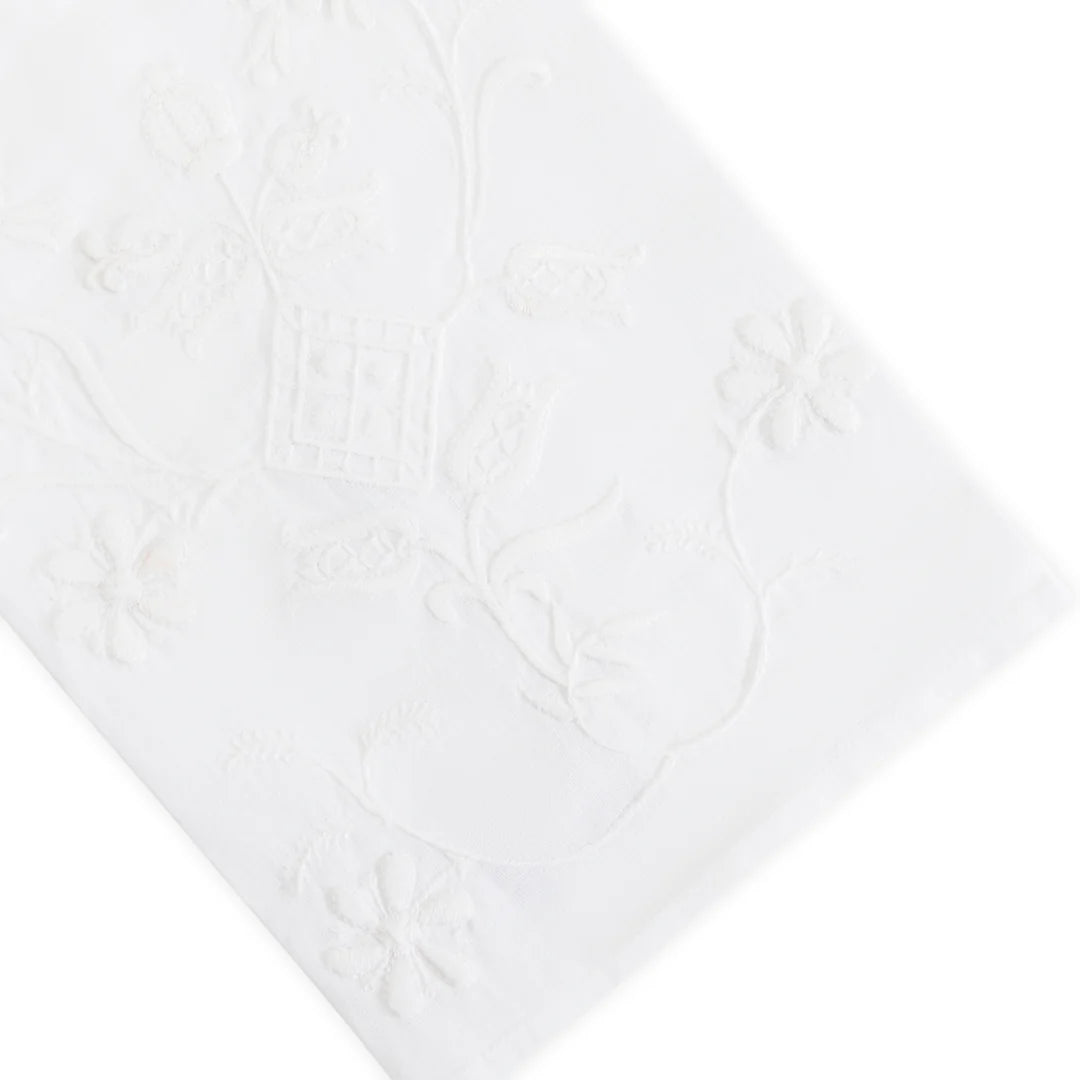 Bespoke Flower Tip Towel - White