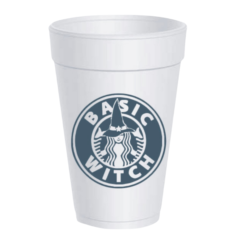 Basic Witch Styrofoam Cups - Green