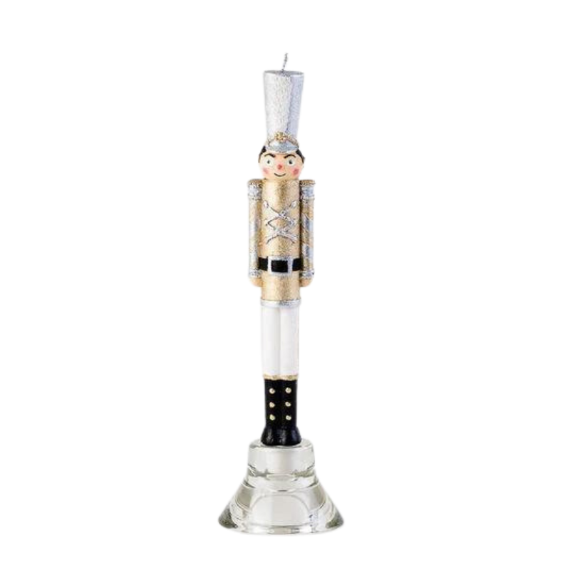 Nutcracker Taper Candle - Gold/Silver 10"