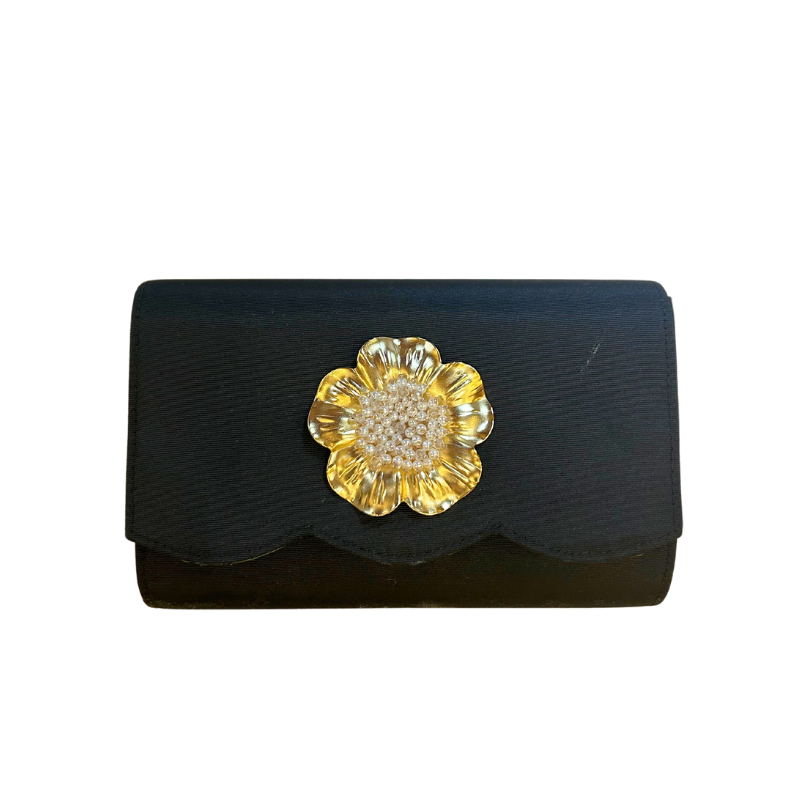 Poppy Clutch with Pearl Pouf