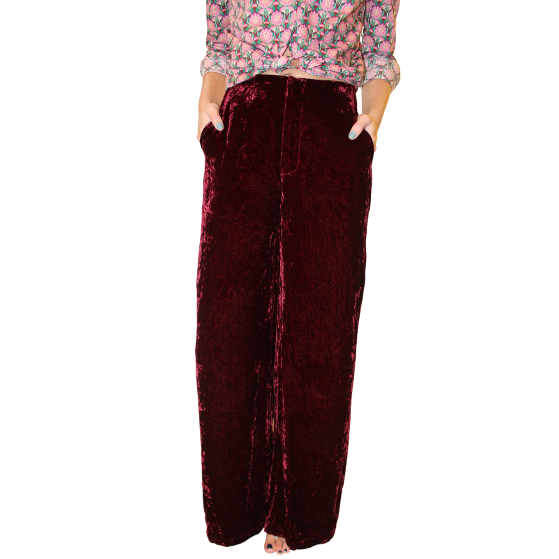 Lanhtrophy New Luna Velvet Pants - Rosso