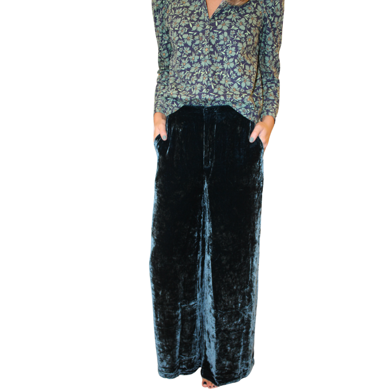 Lanhtrophy New Luna Velvet Pants - Teal